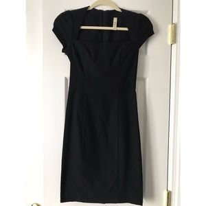Modcloth, black fitted dress (sleek it out)